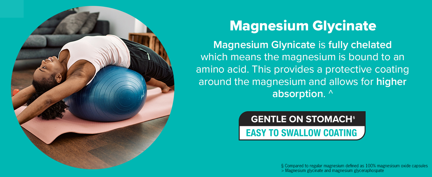 Qunol Magnesium Glycinate Tablets 300mg, 100% Chelated, Gluten-Free, 90ct