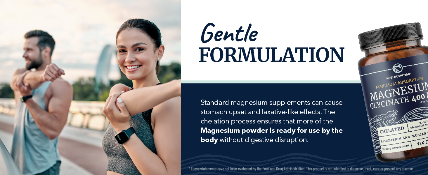 Magnesium Glycinate 400mg, High Absorption, Sleep, Calm & Muscle Support