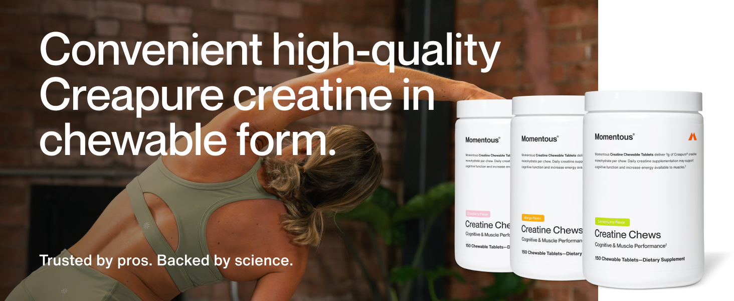 Momentous Creatine Monohydrate Chews, 5g per Serving, Mango