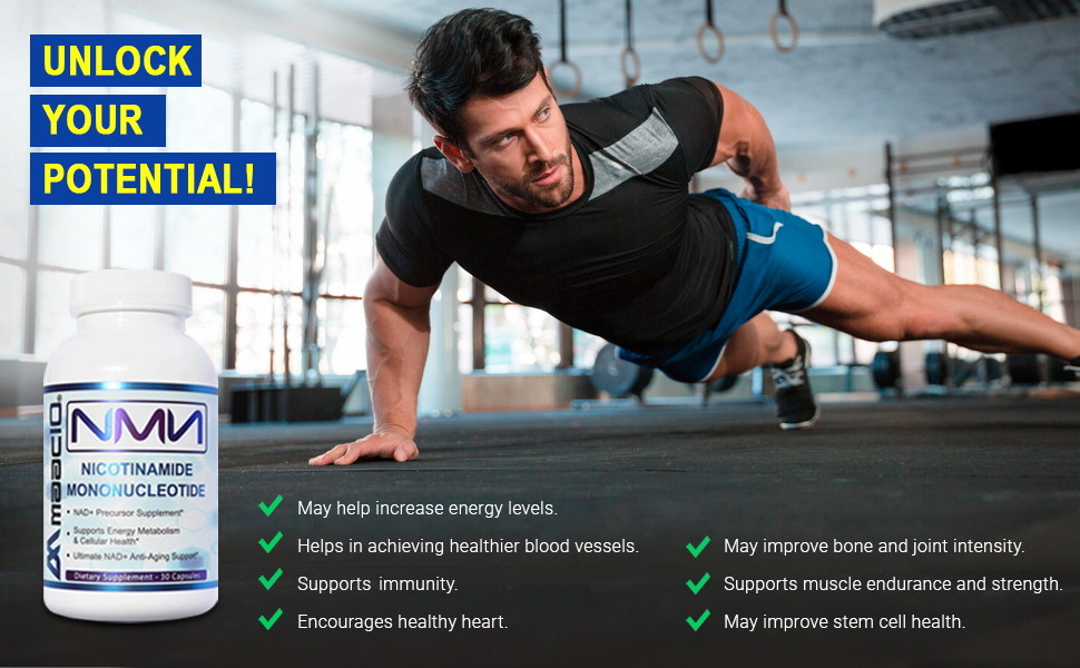 MAAC10 NMN 125mg 99% Pure Pharmaceutical Grade Supplement, 30 Capsules