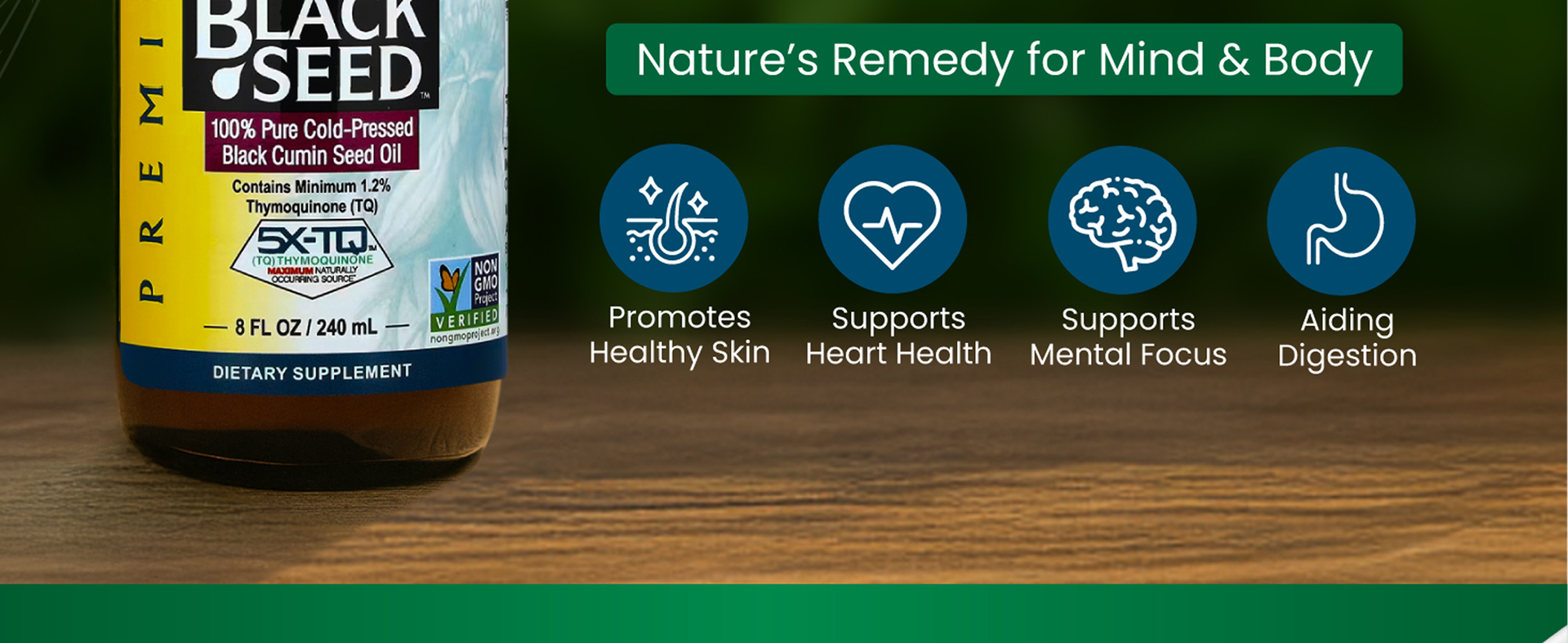 Amazing Herbs Premium Black Seed Oil Liquid - 8 Fl Oz Glass Bottle