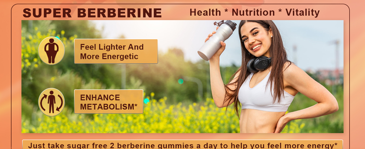 Berberine Gummies 1000mg for Women & Men, Liposomal + HCl, Sugar Free,2Pack