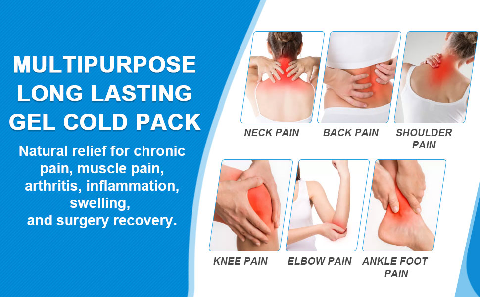 RelaxCoo Neck Ice Pack Wrap, Reusable Gel Ice Pack for Neck Shoulders, Cold Compress Therapy for Pain Relief, Injuries, Swelling, Bruises, Sprains, Inflammation and Cervical Surgery Recovery
