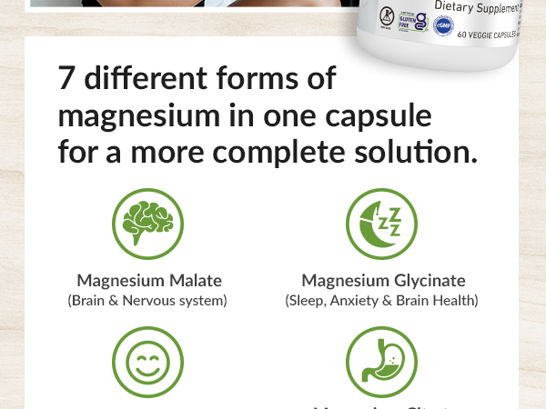 Organixx Magnesium 7 Complex, Sleep & Muscle Support, 60 Caps
