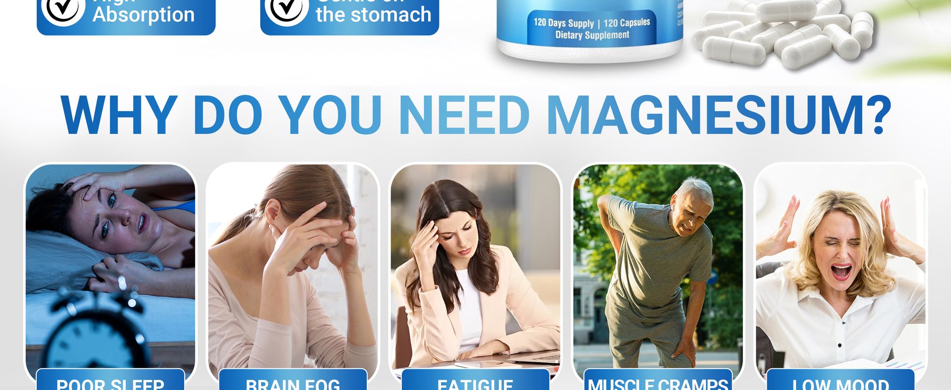 Airboy Magnesium Glycinate 200 mg, Best Magnesium Glycinate for Sleep,120 Vegan Small Capsules, High Absorption Support Relaxation, Sleep and Calm Mood,Non-GMO and No Gluten