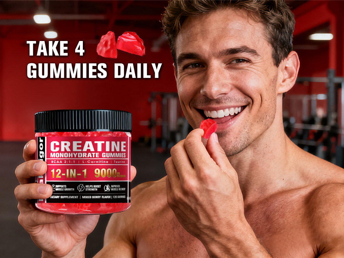 Creatine Monohydrate Gummies 12 in 1 Complex for Women & Men, 120 Count