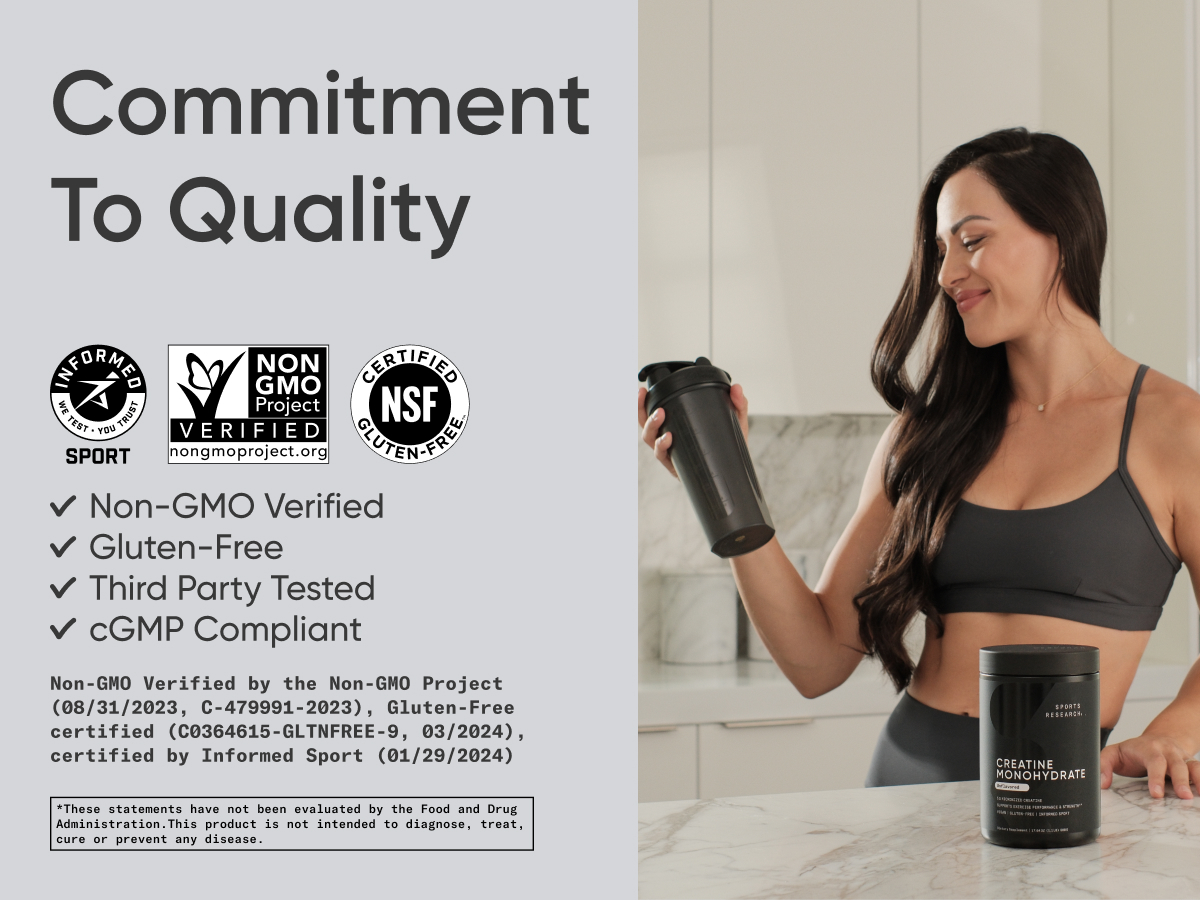 Sports Research® Creatine Monohydrate Powder 5g, Unflavored (60 Servings)