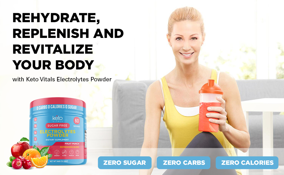 Keto Electrolytes Powder - Sugar Free Electrolytes - 60 Servings