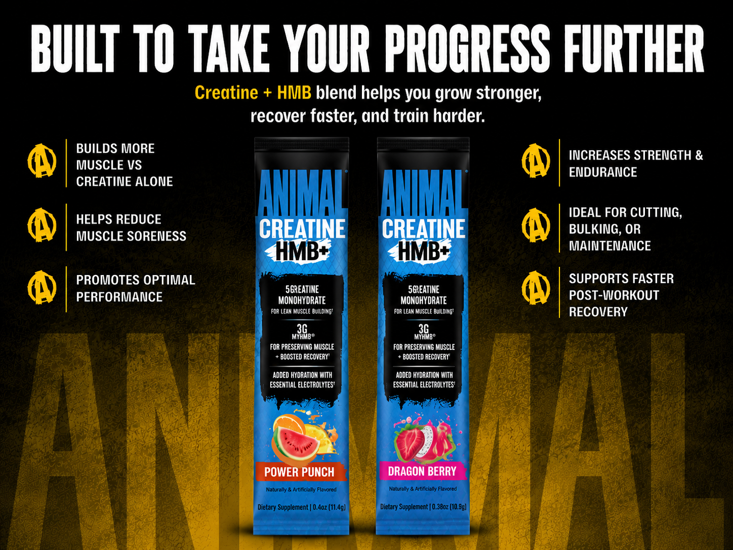 Animal Creatine Monohydrate HMB+ for Men & Women | 5 Single Serving Sampler