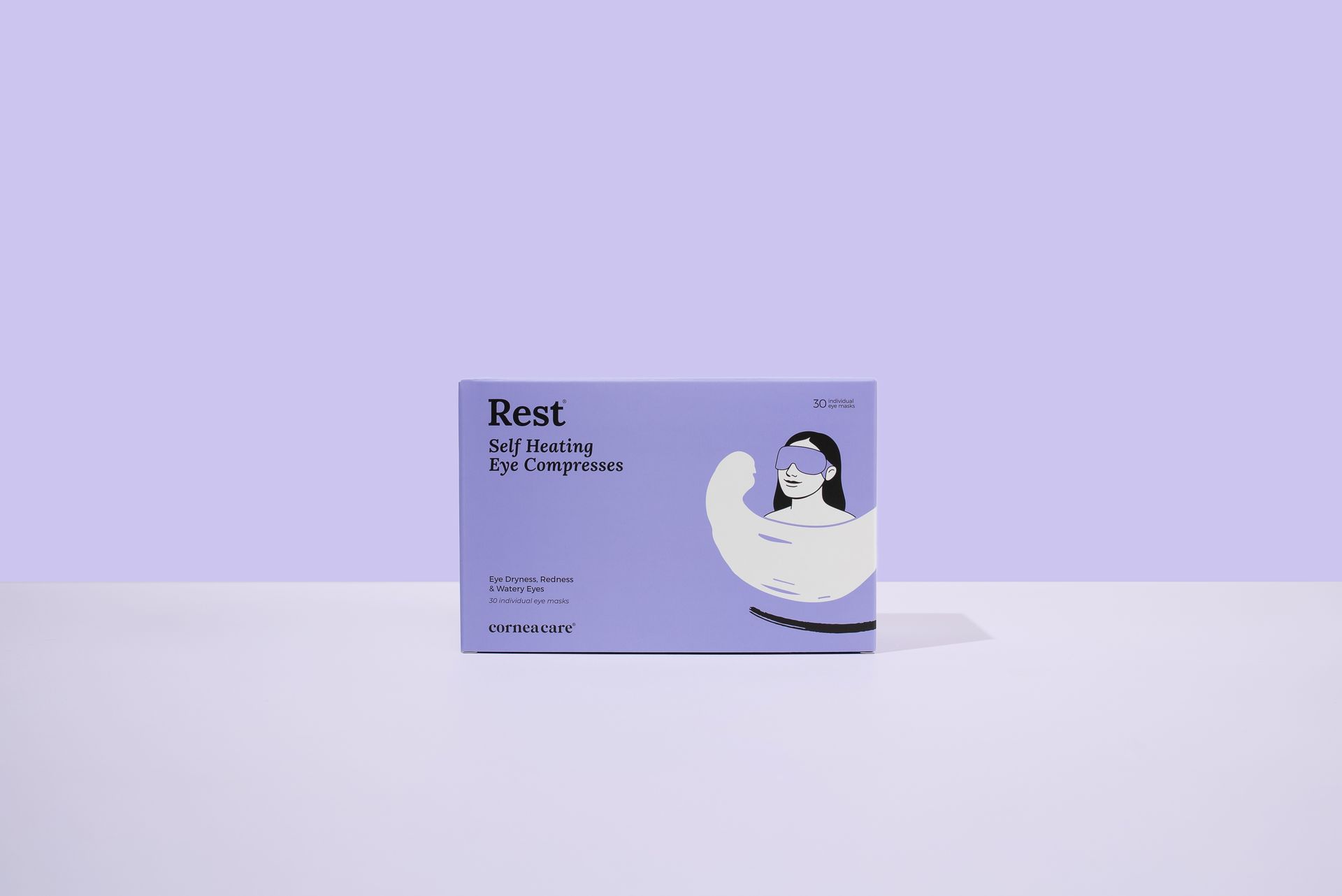 CorneaCare Rest Self Heating Warm Compress for Dry, Tired Eyes | 30 Count