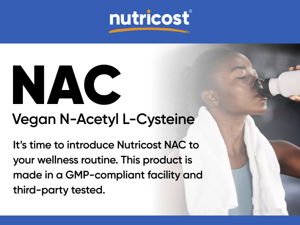 Nutricost N-Acetyl L-Cysteine (NAC) 600mg, 120 Vegetarian Capsules
