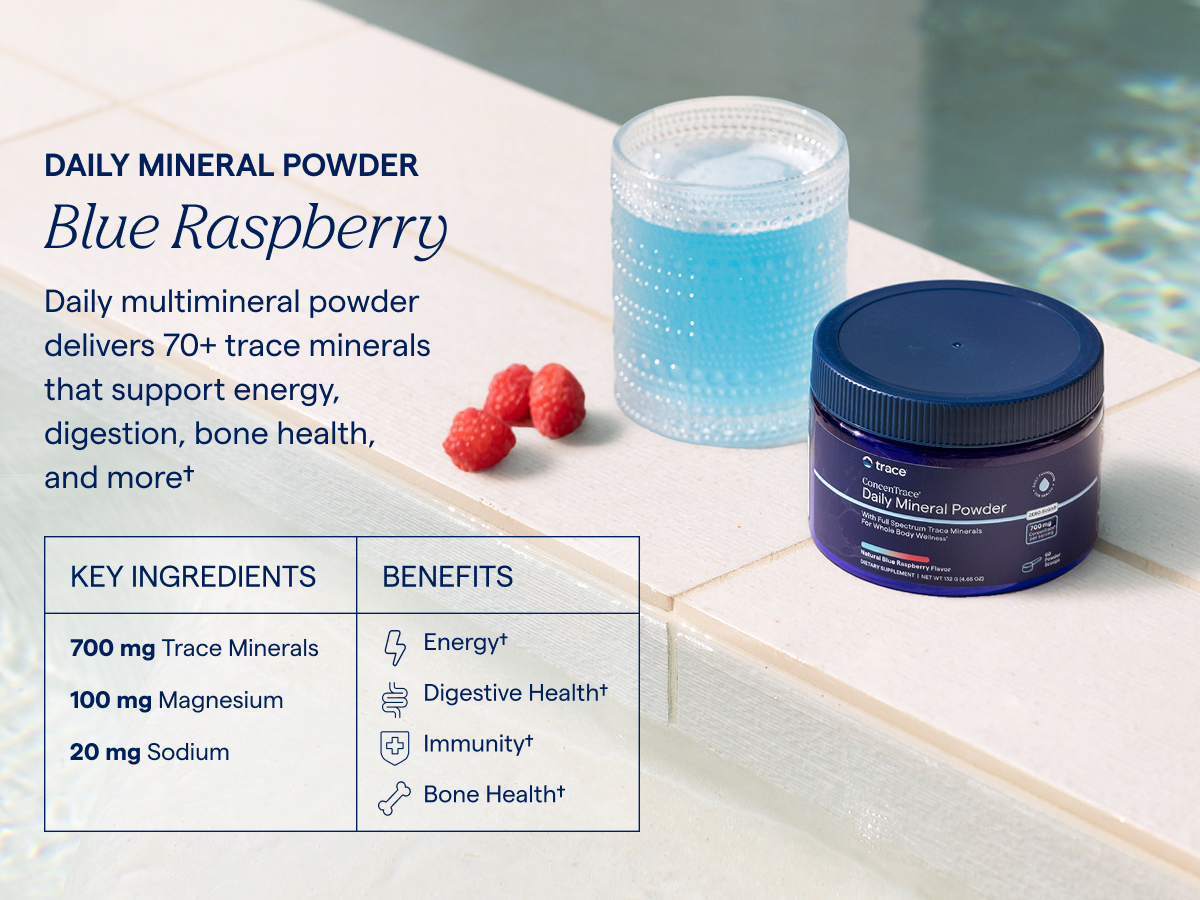 Trace Minerals ConcenTrace Mineral Powder, Blue Raspberry, 60 Servings