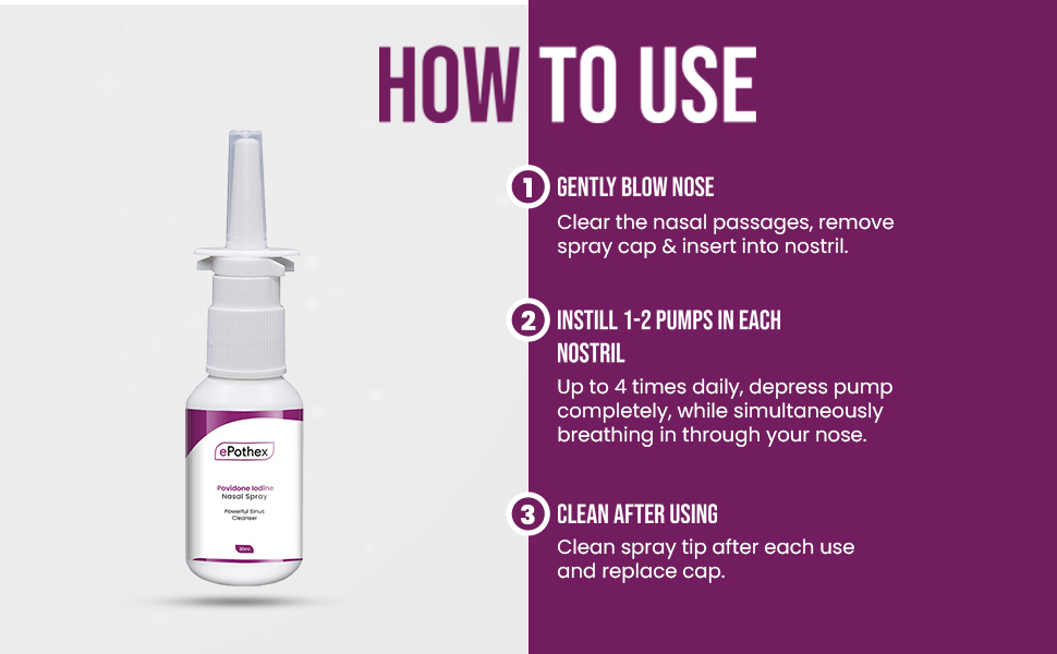 EPOTHEX Povidone Iodine Nasal Spray (0.6%) - Travel Friendly - 30ml