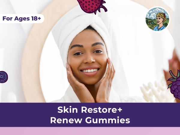 MaryRuth's Skin Restore + Renew Gummies with Hyaluronic Acid, 60 Gummies
