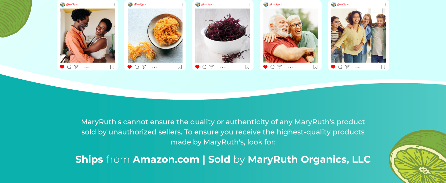 MARYRUTH'S Sea Moss with Spirulina and Chlorella Liposomal, 15 Servings