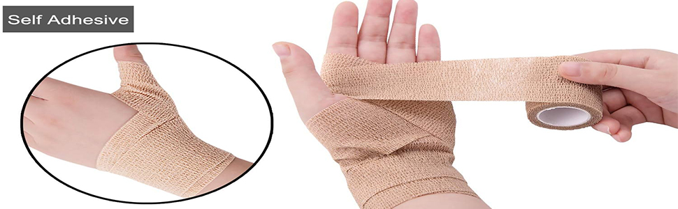 Self Adhesive Bandage Wrap 8 Pack 2" x 5 Yard Elastic Vet Wrap Cohesive Bandage Non Woven Breathable Bandage for Wrist Ankle Sprains Swelling(Rainbow)