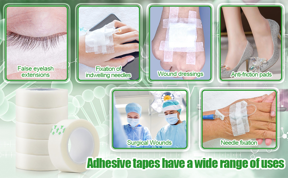 Breathable Medical Tape, 6 Rolls 0.5inch x 10yard Waterproof First Aid Tape, Clear Medical Tape for Snore Reducing, First Aid, Personal Use (White)