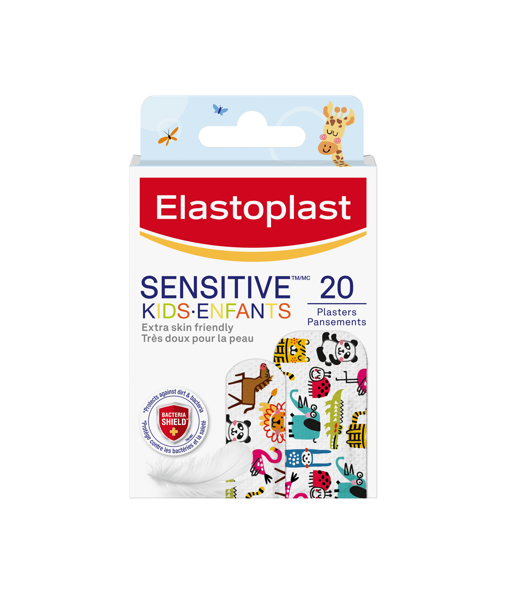 Elastoplast Sensitive Kids Bandages, Hypoallergenic, First Aid, 20 Strips