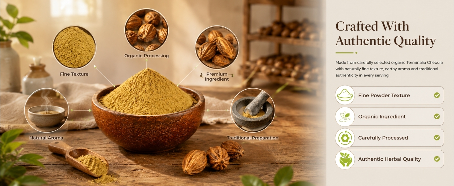 CARMEL ORGANICS Harad/Haritaki Fruit Powder 340 Grams