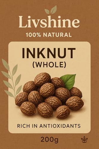 LivShine Natural Dried Whole Haritaki/Harad/Inknut for Dark Circles 200Gm