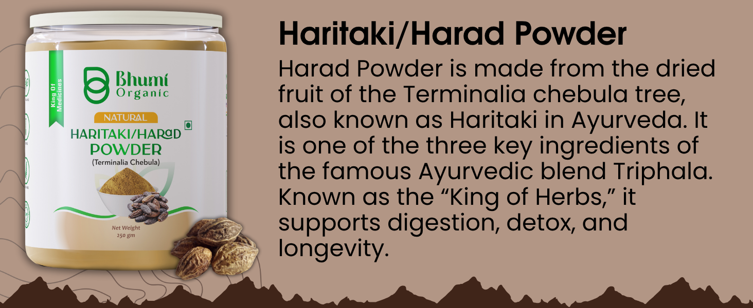 Bhumi Organic Harad Powder, 400 GM