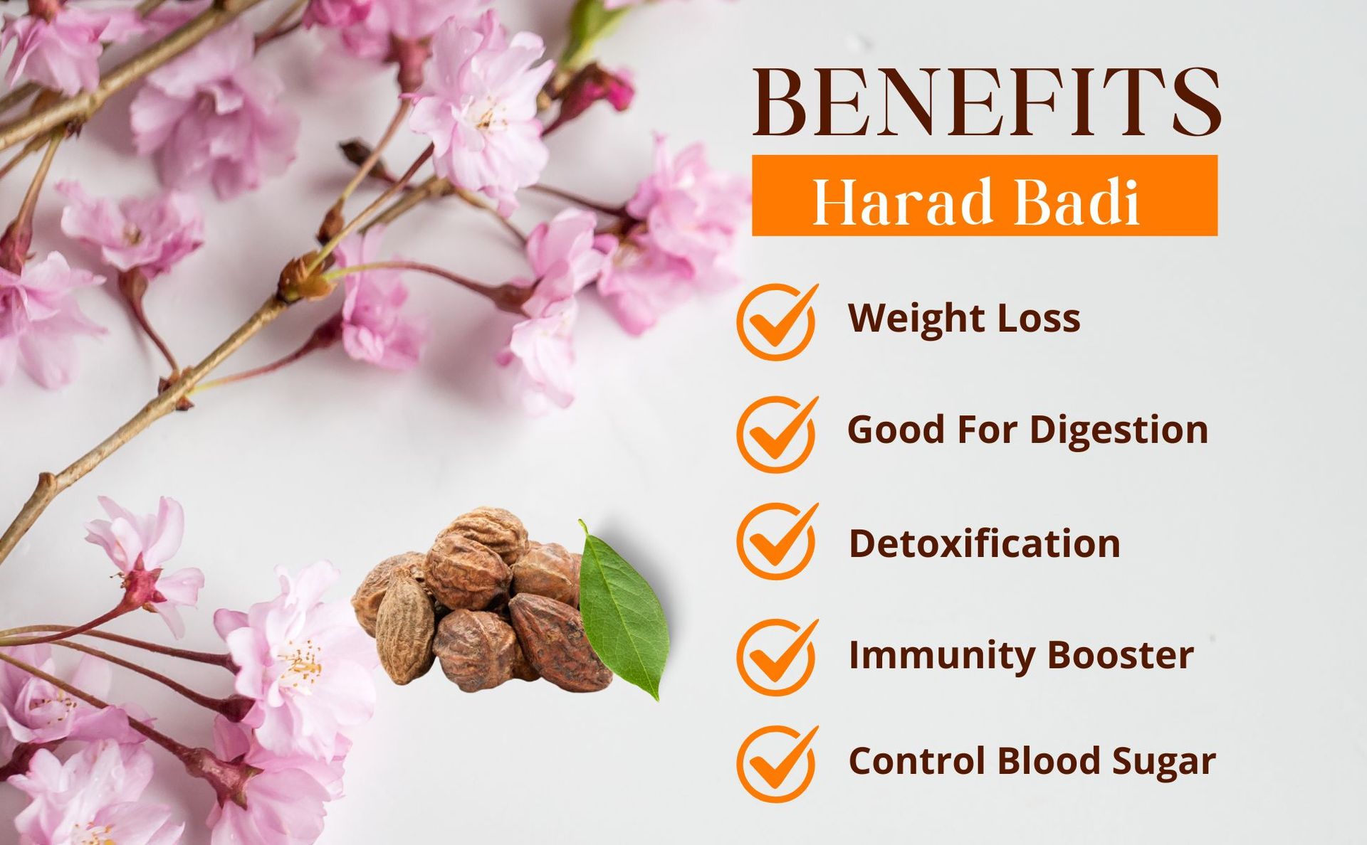 Brijbooti Natural Harad badi Whole - 200 Gm - Kadukkai - Karakkaya - Yellow Terminalia Chebula, Haritaki | FSSAI, GMP, ISO Certified