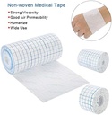 Mesh Breathable Non-Woven Tape Adhesive Bandage Roll Film Dressing Second Skin Healing Protective Adhesive Antibacterial Bandages Flexible Nonwovens 3.9inch*34foot（10cm*10m） (4inch*10.9yard) 3
