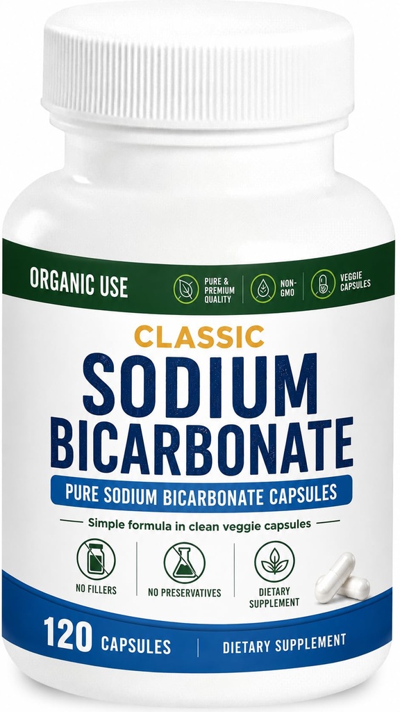 Klasik sodyum Bikarbonat 650 mg Doğal Organik sodyum Bikarbonat Toz Pills sodyum Bikarbonat Tabletleri (kaplar) Stomach asit alkalinity 120caps