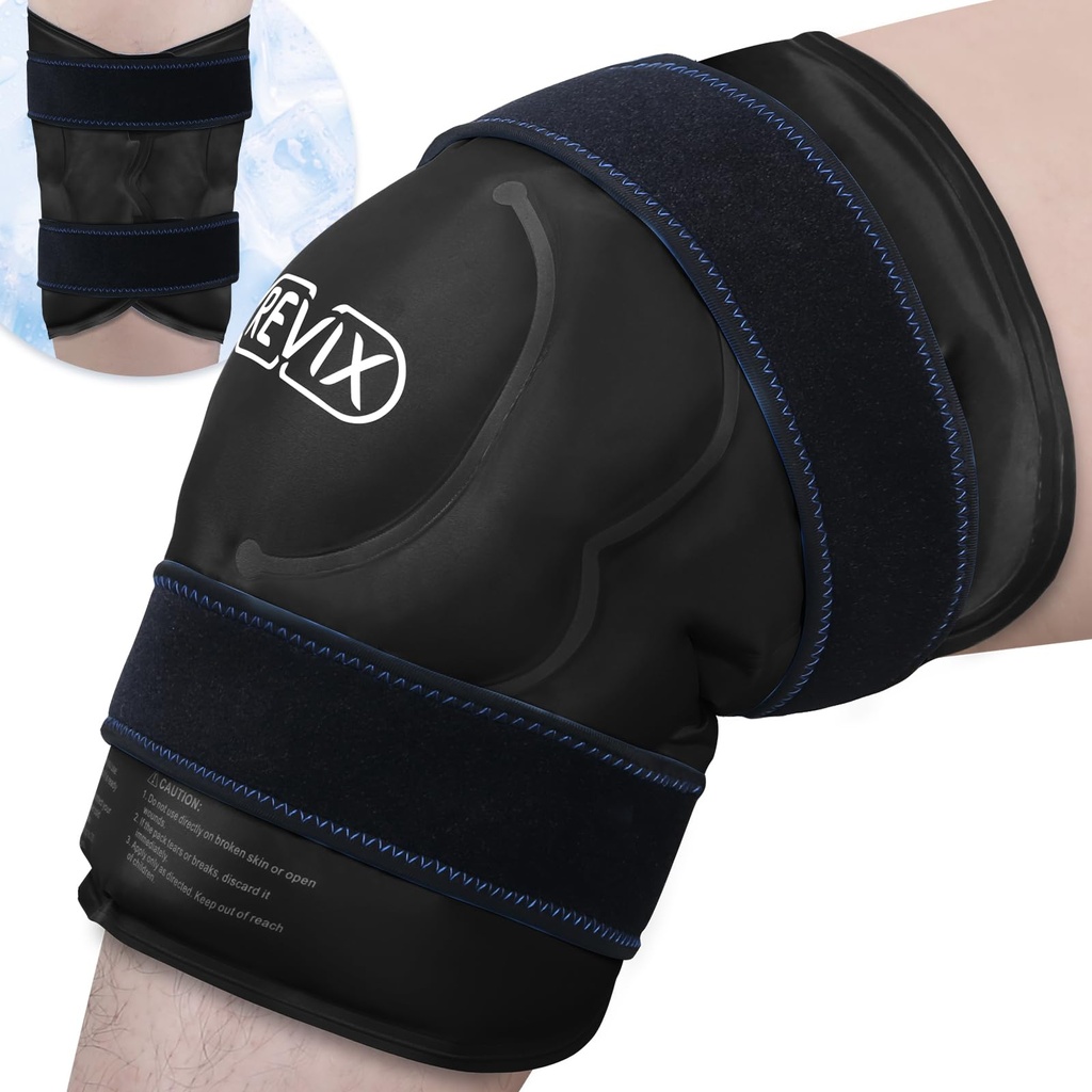 REVIX 20' XXXL Reusable Ice Diz, Discomfort Reusable Buz Dizleri, Ekstra Büyük Soğuk Tedavi, Diz için Arka, Omuz Rahatlama ve Post-Workout Recovery, Soft Plush Lining Cold Pack