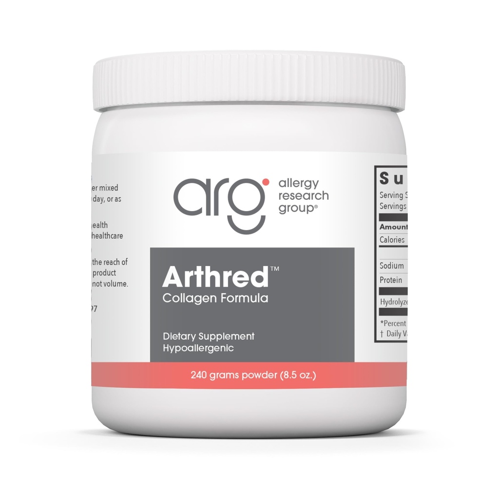 Alerji Araştırma Grubu Arthred Supplement - Erkekler ve Kadınlar için Collagen Toz, 10.5g Collagen,, Bovine Sourced, Arthred Toz, Collagen Formula, Hydrolyzed Collagen - 8.5 Ozlyzed Collagen