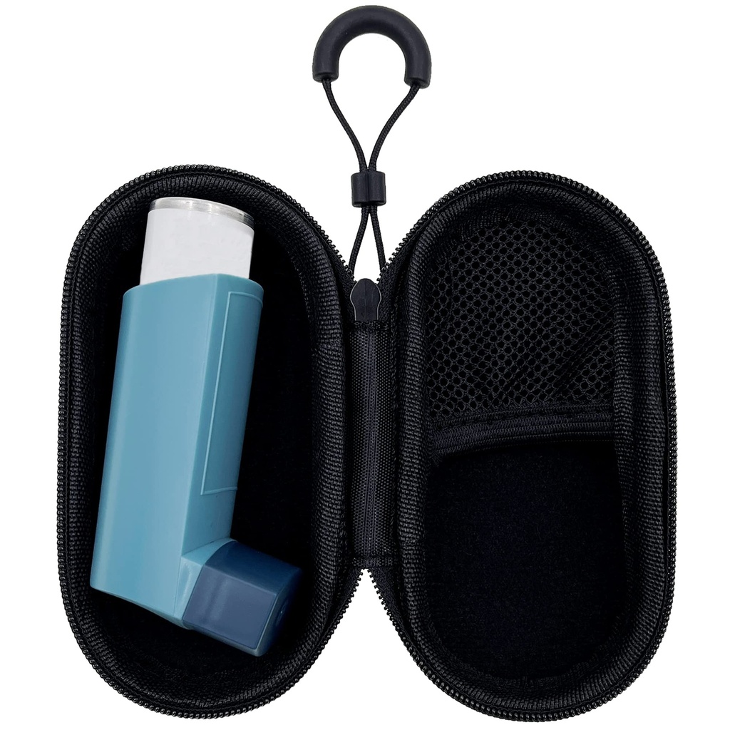 Holder Travel Case for Asthma Inhaler, Compact Case for Adults and Kids (Black)