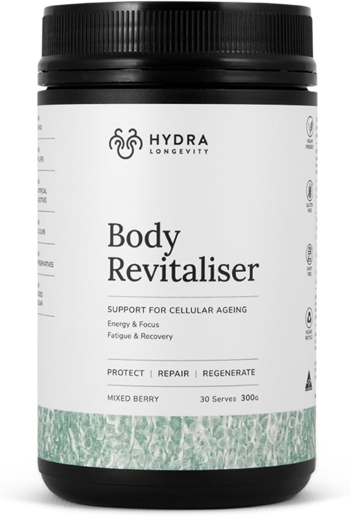 Body Revitaliser Organik Superfood Toz Sağlık Supplement, 49 Malzemeler Prebiyotiks, Chlorella, Reishi, Vegan, Non-GMO, Gluten-Free 300 Grams (30 Hizmet)