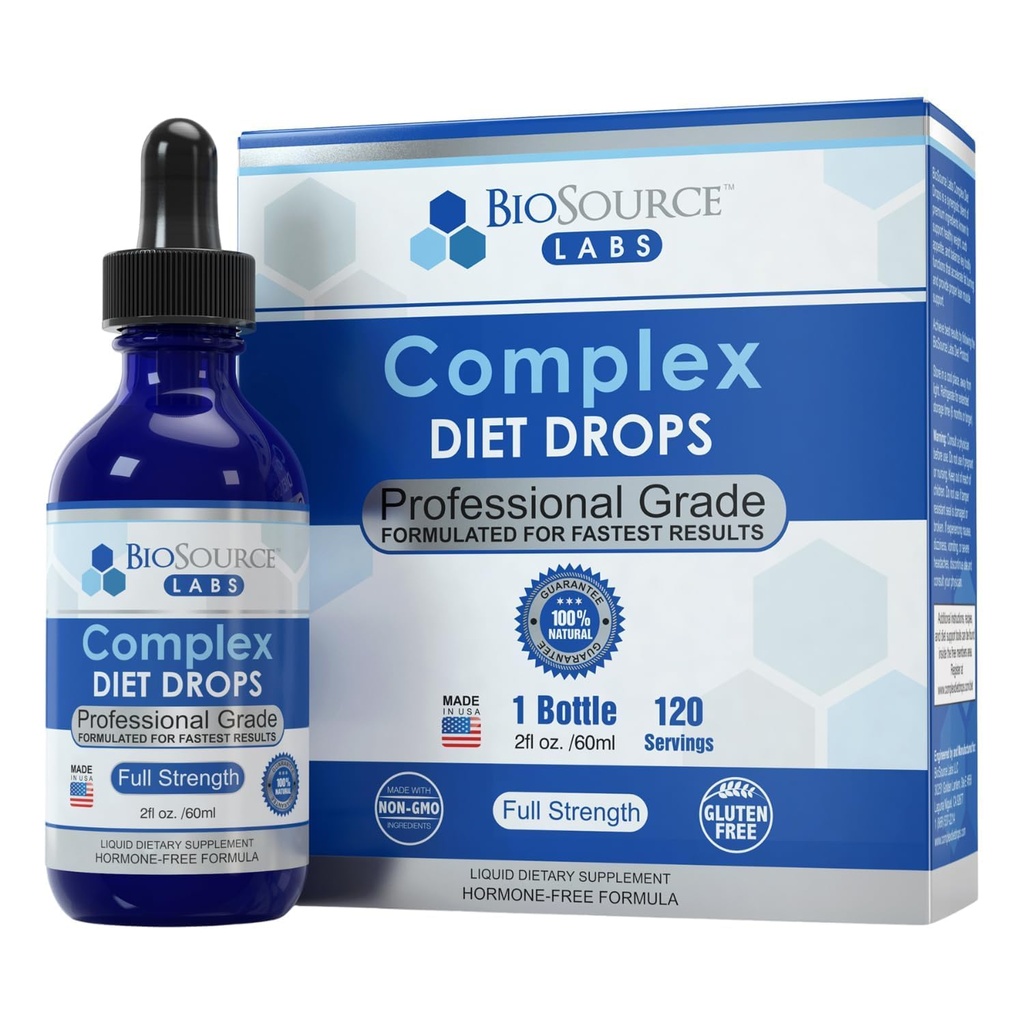 Kompleks Diyet Drops - Erkekler ve Kadınlar için En İyi Doğal Ödevler (1 Şişe, 2 fl oz) - 30 Gün Supply