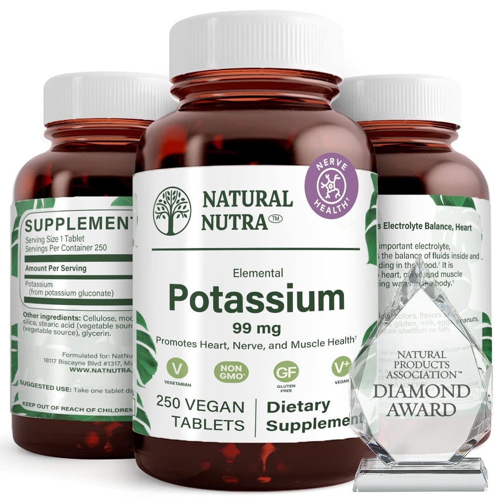 Doğal Nutra Elemental P Properties Gluconate 99 mg Diyeter Supplement - Enerjiyi Destekleyin, Kalp Sağlığını Teşvik Ediyor, Mineral Yönetmeliği, Kas Fonksiyonları - 250 Vegan Tablet