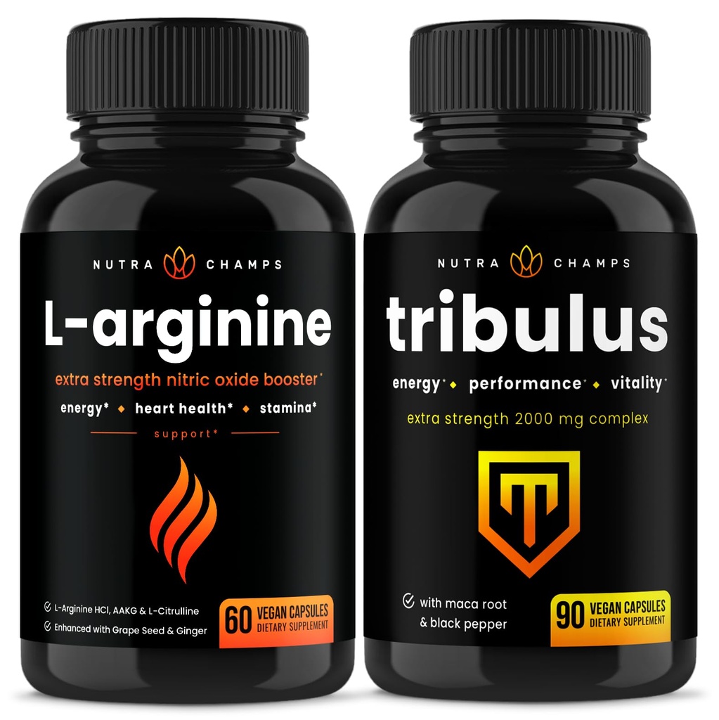 NutraChamps L-Arginine Capsules ve Tribulus Capsules 2 Pack