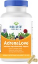 Ridgecrest Herbals AdrenaLove, Stress and Energy Support Supplement with Ashwagandha, L-Theanine, BTC, Schisandra, Taurine, Holy Basil, Adaptogens, B Vitaminleri (60 Vegan Caps, 30 Serv)