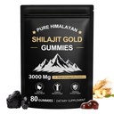 Shilajit Gummies, Pure Himalaya Shilajit Gummies Gold, No add Sugar Non-GMO 100% Natural & Organic, Ashwagandha, Gokshura| Fulvic Acid & 85+ Trace Minerals for Men, Women | 60 Gummy