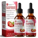 M inç Glycinate Liquid, High Abvitamin Magnezyum Sıvı Hücre Fiber, Bromelain, Vitamin B6, C, D, çinko, Çocuklar ve Yetişkinler için Magnezyum Tamam, Strawberry Flavor, 2 Pack