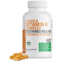Bronson Super B Vitamin B Kompleks Sustained Slow (Vitamin B1, B2, B3, B6, B9 - Folic Acid, B12) Tüm B Vitaminleri 60 Tabletler