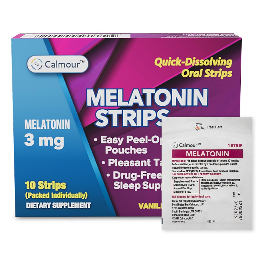 10 Oral Sleep Strips | Quick-Dis çözme 3 mg Melatonin Strip | Gummies'ten Daha Hızlı Çalışın | Rahatlama Napping Supplements | The Ultimate Sleep Aid for Better Rest and Eye Health