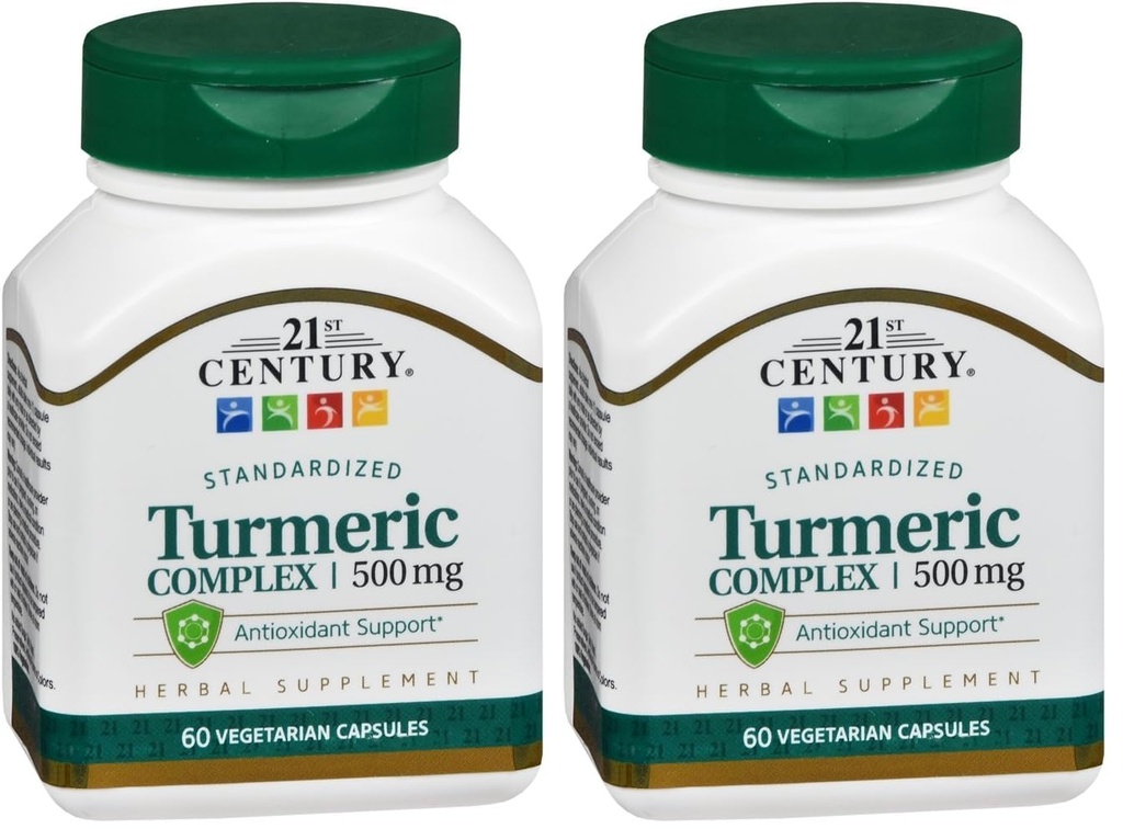 21. Yüzyıl Turmeric Kompleksi Vegetarian Capsules, 60 Kont (Pack of 2)