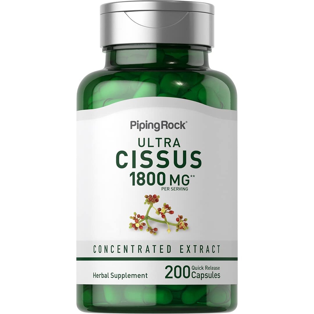 Piping Rock Cissus Quadrangularis Supplement 1800 mg | 200 Capsules | Ultra Tempd Herbal Extract | Non-GMO, Gluten Free Free