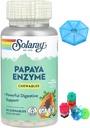 Solaray için Made for Solaray, Papaya Enzyme, Natural Pineapple, 90 Chewables + Bonus 1 Mini Pill Box for 7 Days