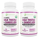 Max Abxia USDA Organik Süt Butle Potent 5:1 Yoğun Ekstraksiyon (2000 mg Strength) & Organik Dandelion Root | Silymarin Anti Flavonoid | Liver Support Supplement (60 Kont)