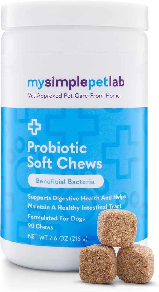 MySimplePetLab Dog Probiyotiks, 5-Strain Probiyotik, Sağlıklı Pet Chews, Supports Digestive Health, Gut Function, Immune System, Tasty Probiyotik Yumuşak Chews for Dogs, Daily Supplement