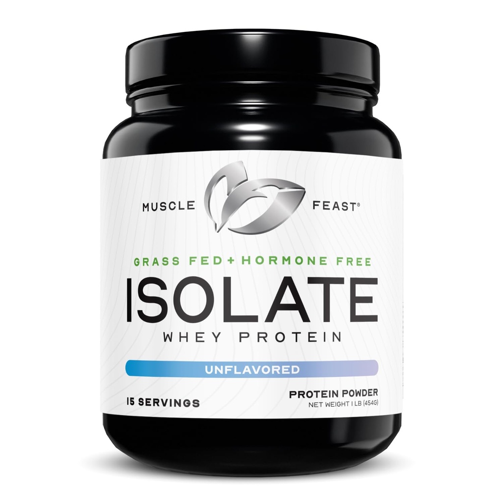 Kasbah Çölü-Fed Whey Protein Isolate, All Natural Hormon Free Pasture Yükseltd, Whey Isolate Protein Toz for Men and Women, Clean, Non-GMO & Gluten-Free, Isolate protein - Unflavored, 1lb