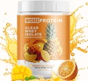 WICKED Protein Toz, Clear Whey Isolate, 23g Protein, 95 Calories, Yenileme Suyu, Temiz Etiket Projesi Onaylandı, Gluten Free, Post Workout Recovery, Protein for Women and Men (Tropical Punch)