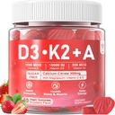 D3 10000iu + K2 MK7 + Kadınlar ve Erkekler için, Yüksek Potency ADK Vitamin Supplement Desteği Sağlıklı Immune Sistemi, Bone and Vision Function, Sugar Free 120 Cts