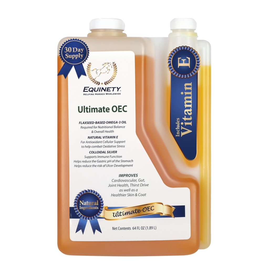 Ultimate OEC Horse Supplement – Omega 3, Vitamin E, Flaxseed Oil for Horses – Coat Defense, Joint & Hoof Support – Vet-Approved Equine Oil for Health, Muscle & Recovery