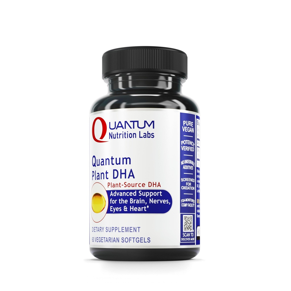 Kuantum Beslenme Laboratuvarları Bitki DHA - Non-GMO Vegan DHA with Omega 3 Fatty Acids, Algae Based DHA for Women & Men, Natural DHA Supplement Vegans- 60 Vegetarian Softgel Capsules